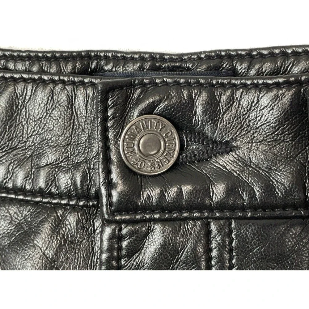 Citizens of Humanity Women 26 Mini Skirt Black Recycled Leather Beatnik Edgy Y2K